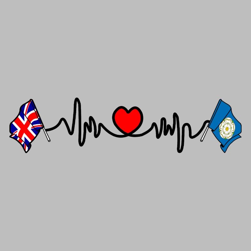 Yorkshire + heartbeat + Great Britain flag