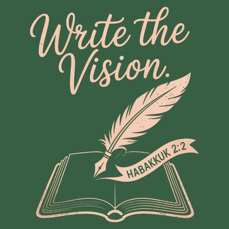 Write the Vision - Feather & Open Book