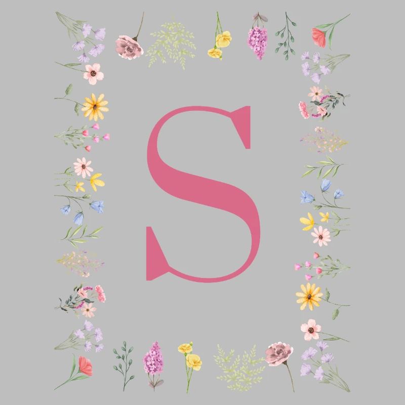 Monogramme floral initial S