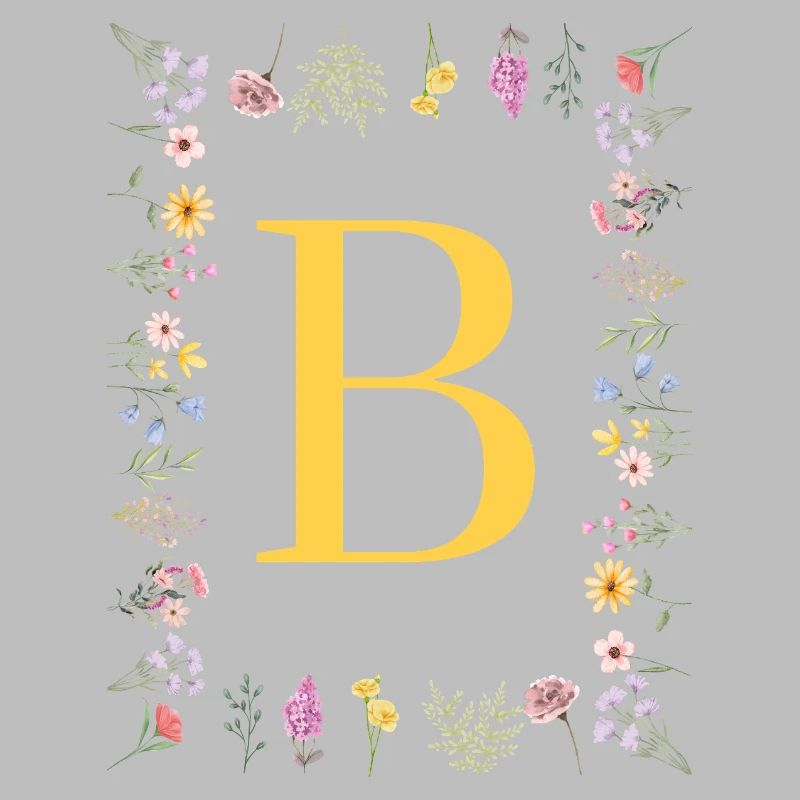 Floral initials "B", letters monogram