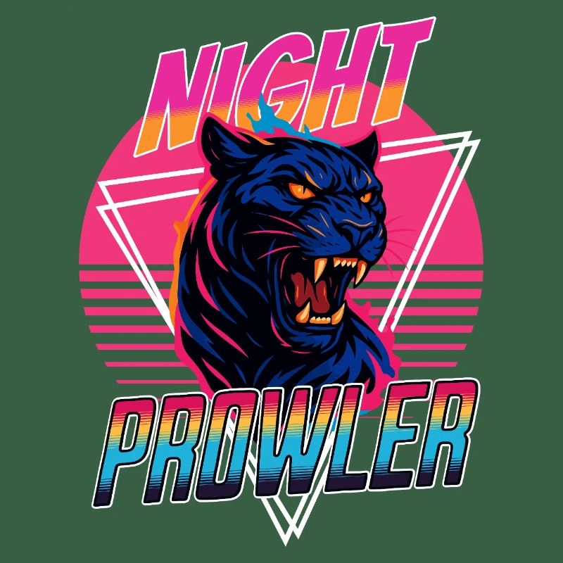 Conception rétro de la panthère Prawler de nuit