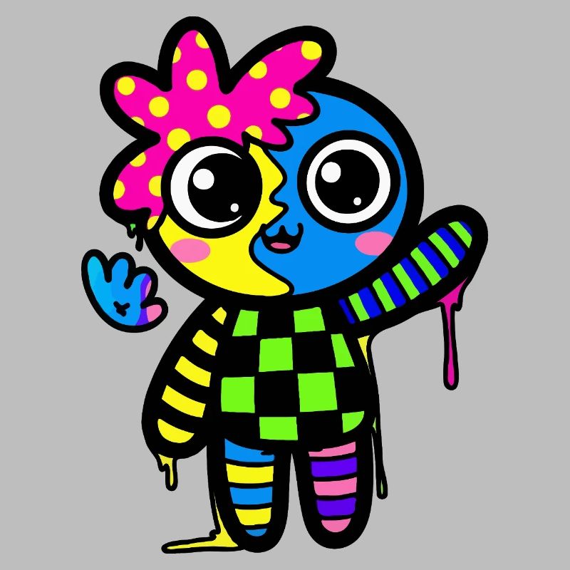 Split Face Rainbow Pop Art
