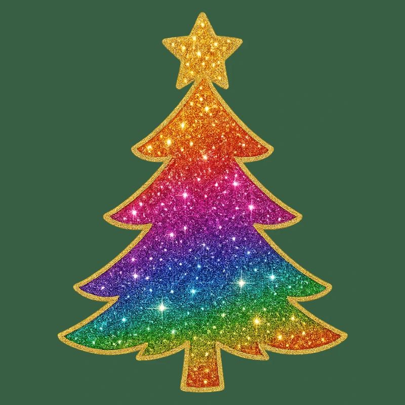 Rainbow Glitter Christmas Tree