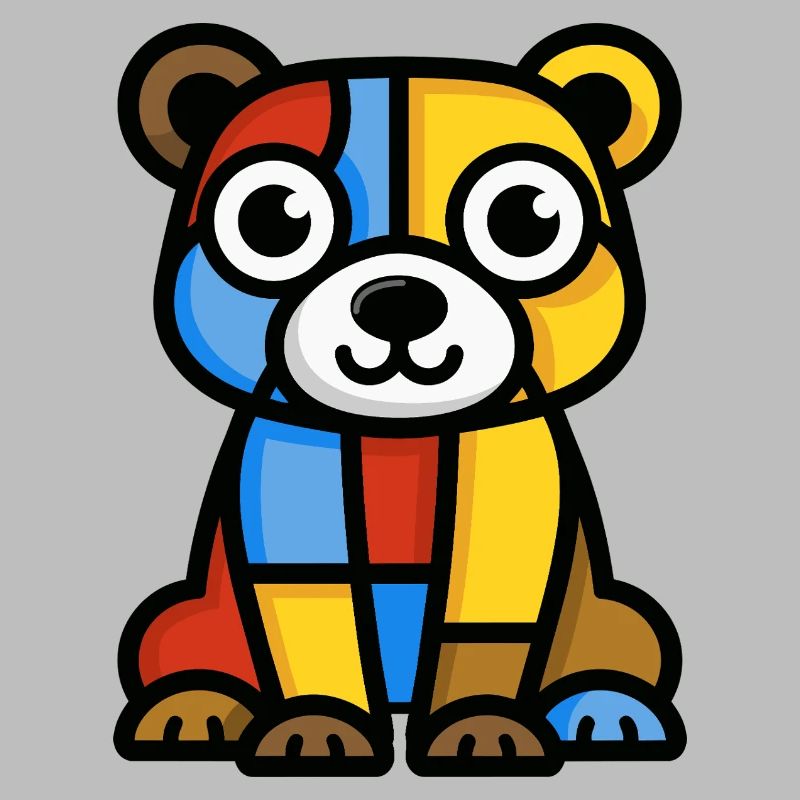 Image colorée et stylisée d’un ours