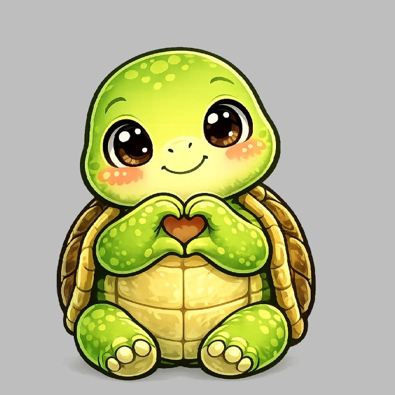 Tortue robuste avec baiser de patte