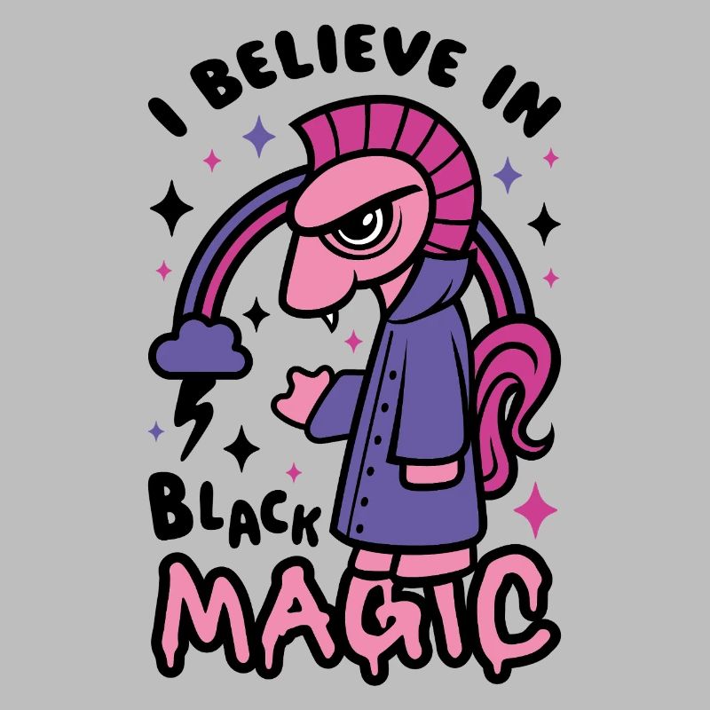 Grumpy Dark Pony Believes in Black Magic