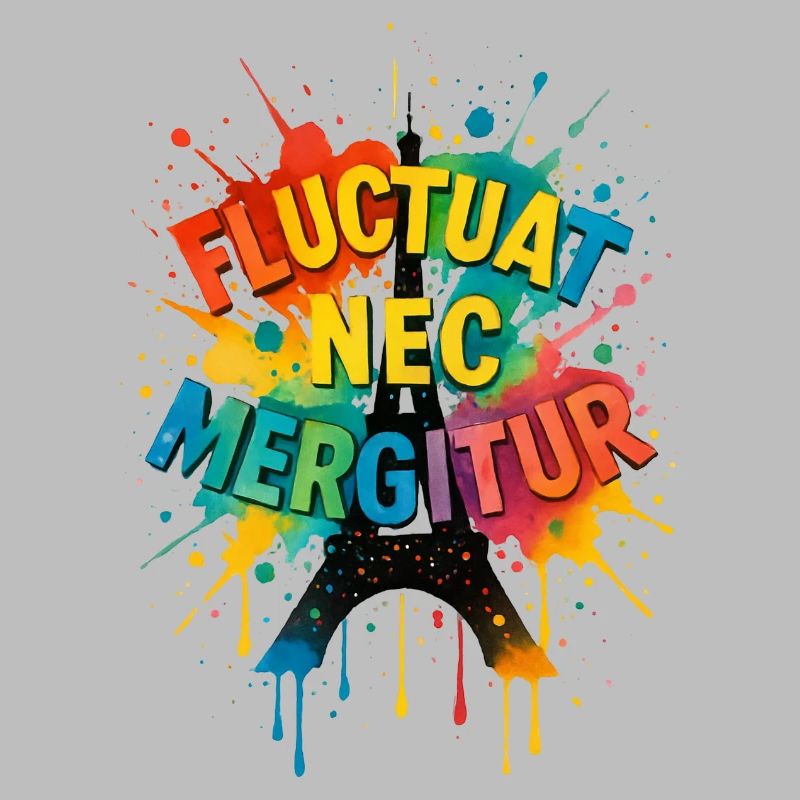 Paris Fluctuat Nec Mergitur Tour Eiffel Colorée