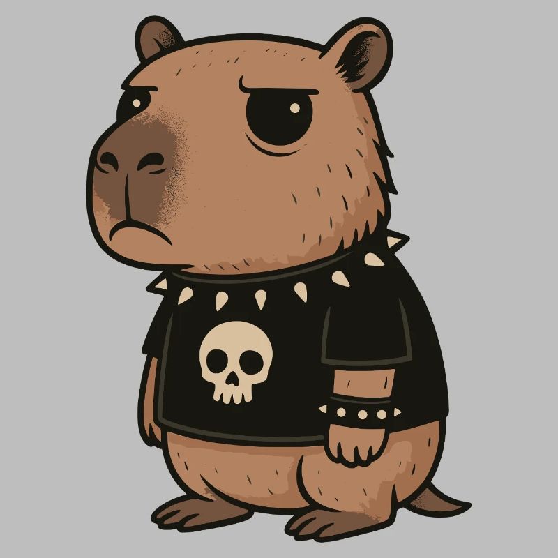 Goth Capybara Drôles Emo Punk Rongeurs