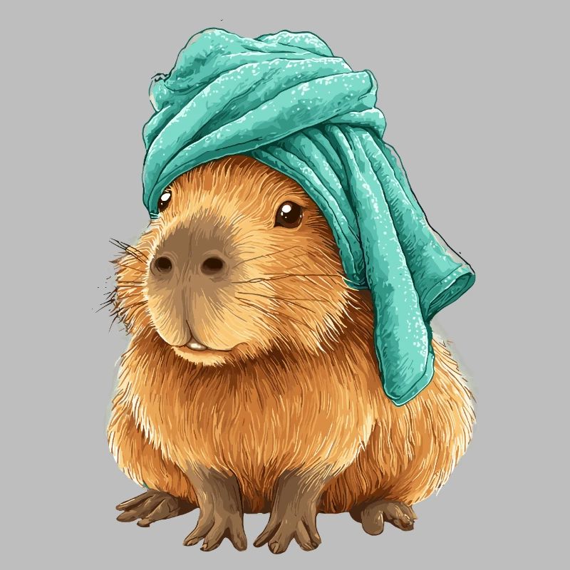Capybara with cloth