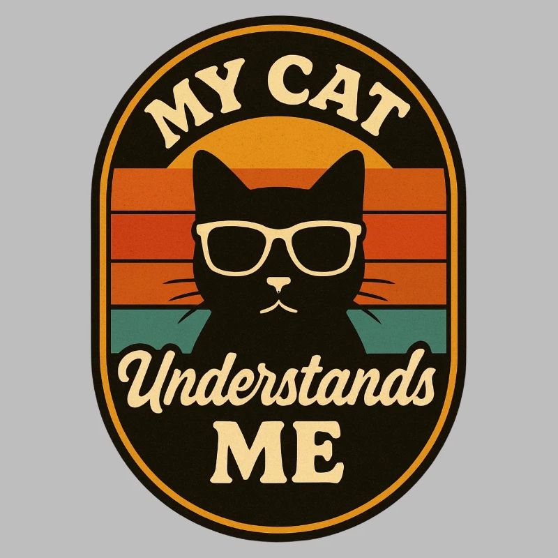 Logo rétro de mon chat qui me comprend