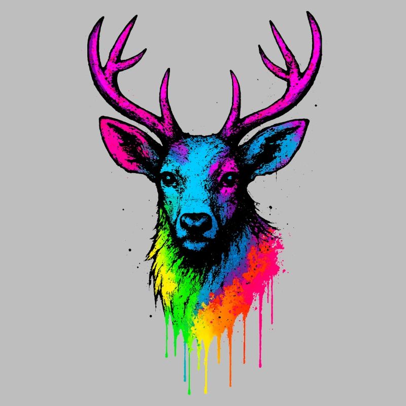 Rainbow Deer Neon Splash