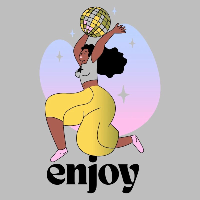 Femme dansante avec conception de boule disco