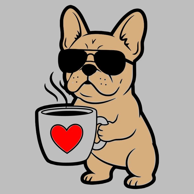 Frenchie Dog Coffee Comic