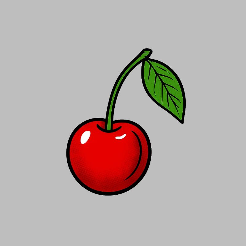 Fruity cherry print with leaf design