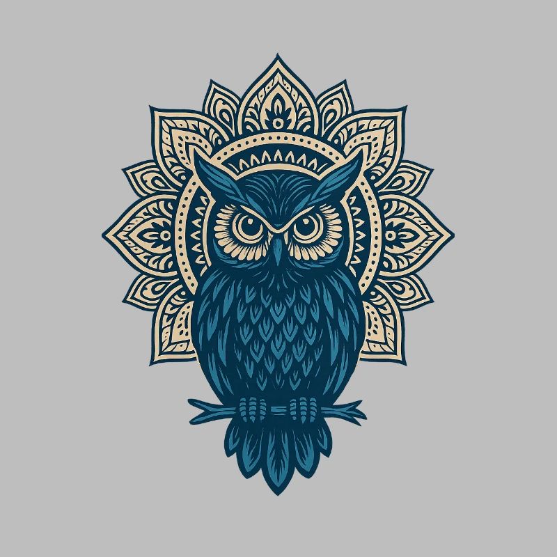 Blauer Eulen Mandala
