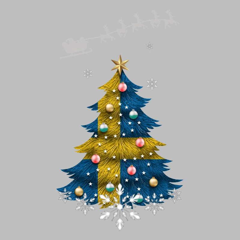 Sapin de Noël avec drapeau de la Suède