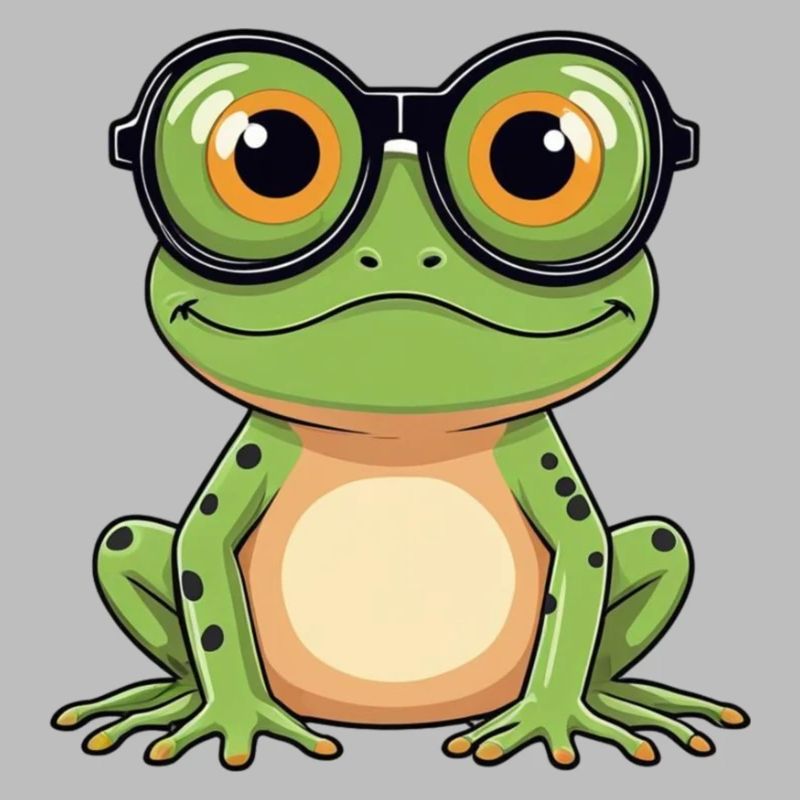 Frosch mit Brille