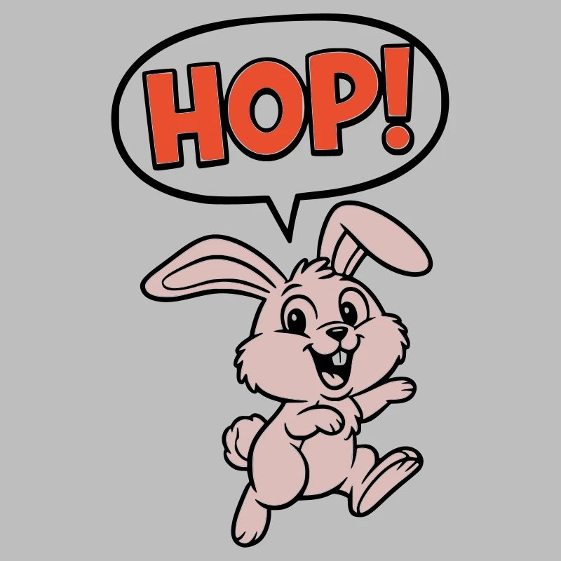 HOP! Bunny Jumping Comic Action Vector