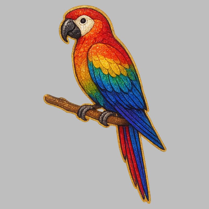 Bunter Papagei Patchwork