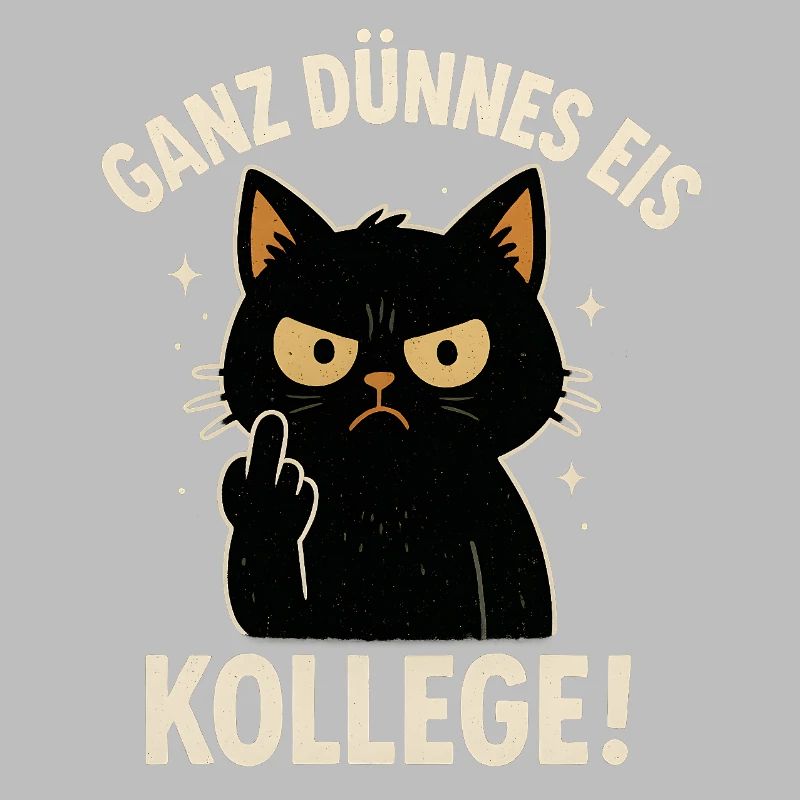 Ganz Dünnes Eis Kollege Katze Mittelfinger