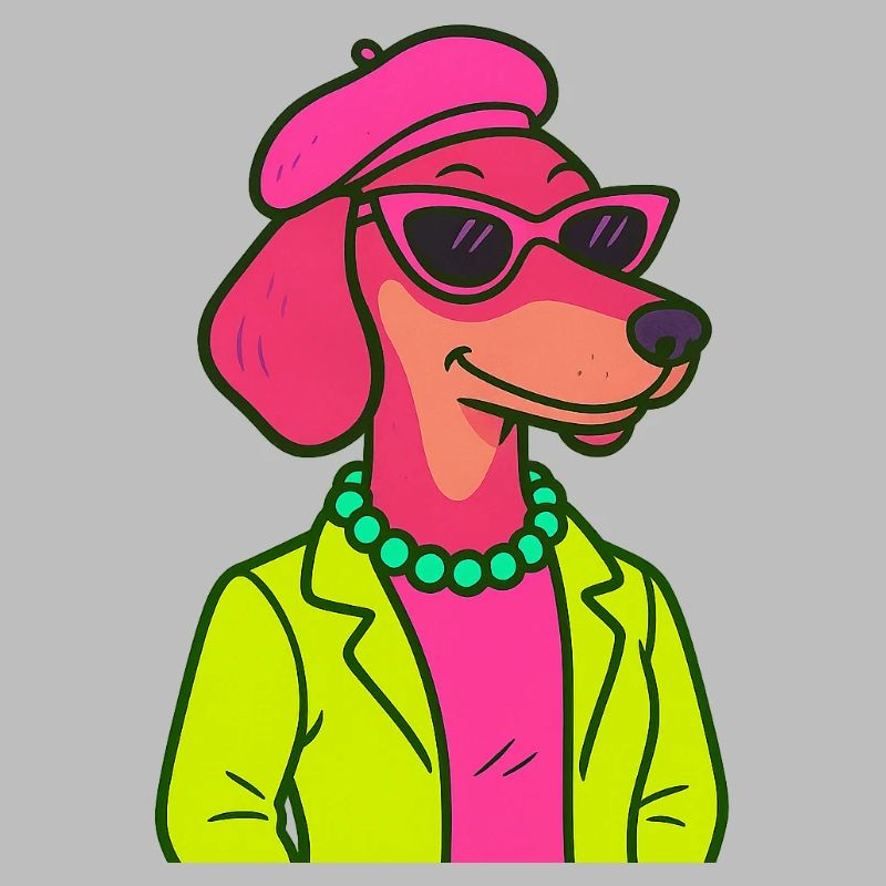 Neon Dackel Dame