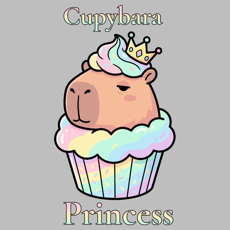 Cupcake Princesse Capybara avec couronne