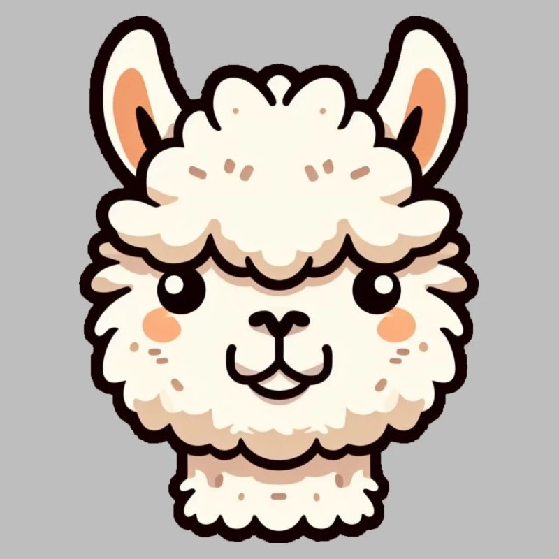 Alpaca Llama Head Comic Cartoon