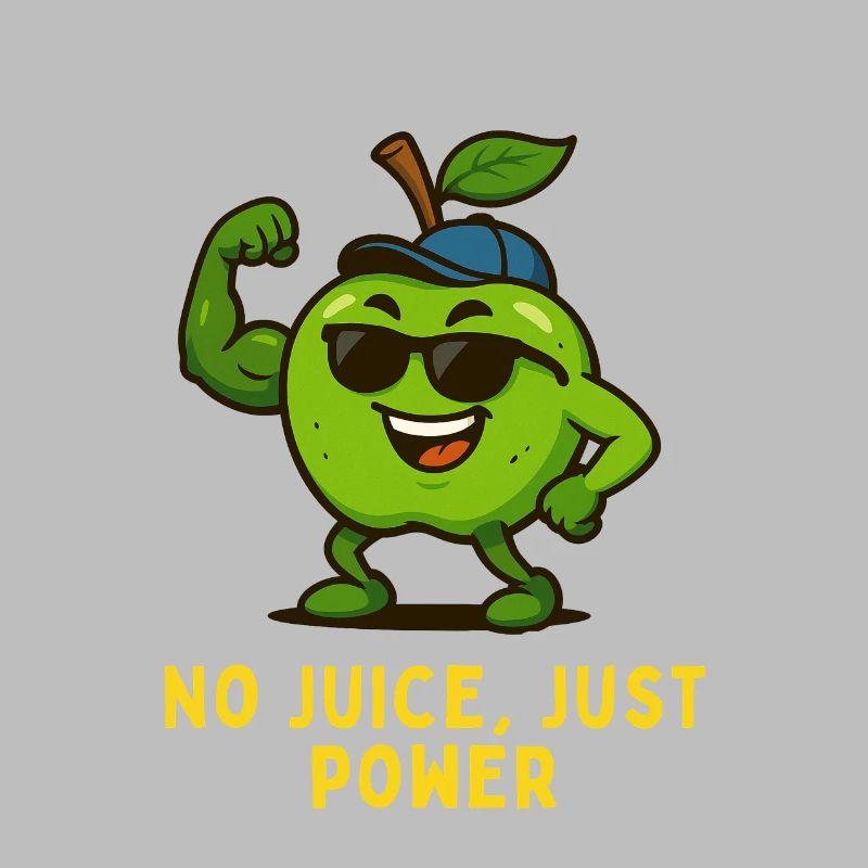 Pomme avec des muscles - Pas de jus, juste de la puissance