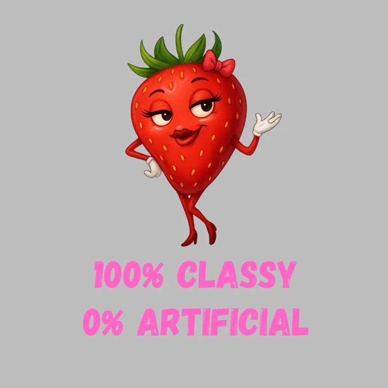 fraise diva élégant fruit dessin animé