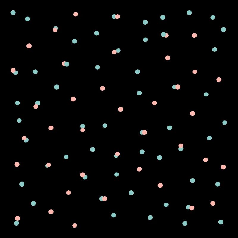 Confetti pattern in coral & blue