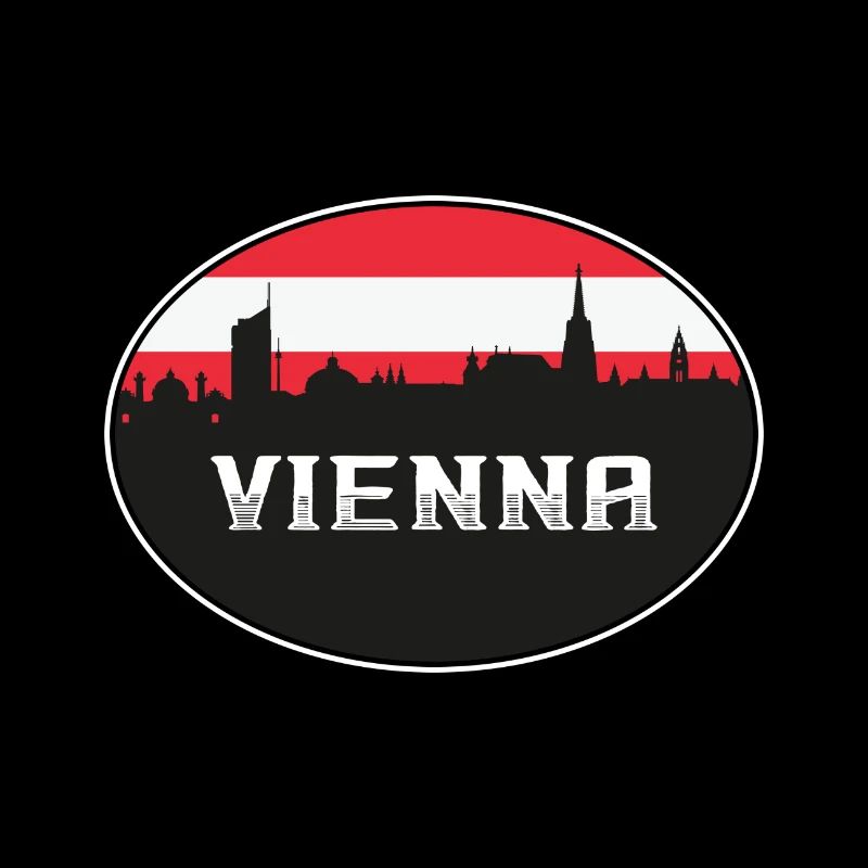 Vienne Autriche Skyline Silhouette Drapeau autrichien Tr