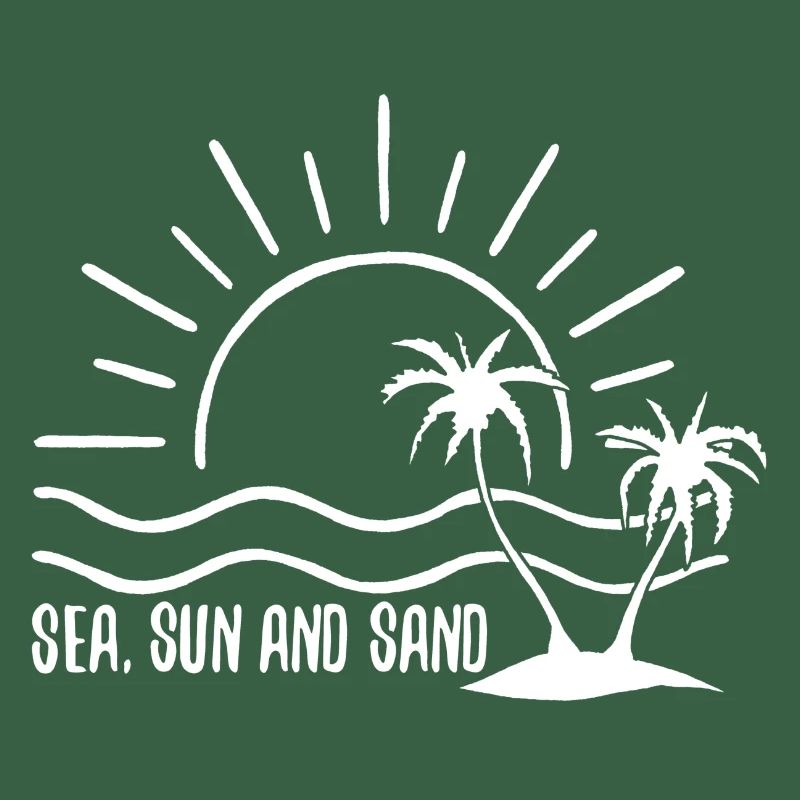 Mer, soleil et sable (blanc)