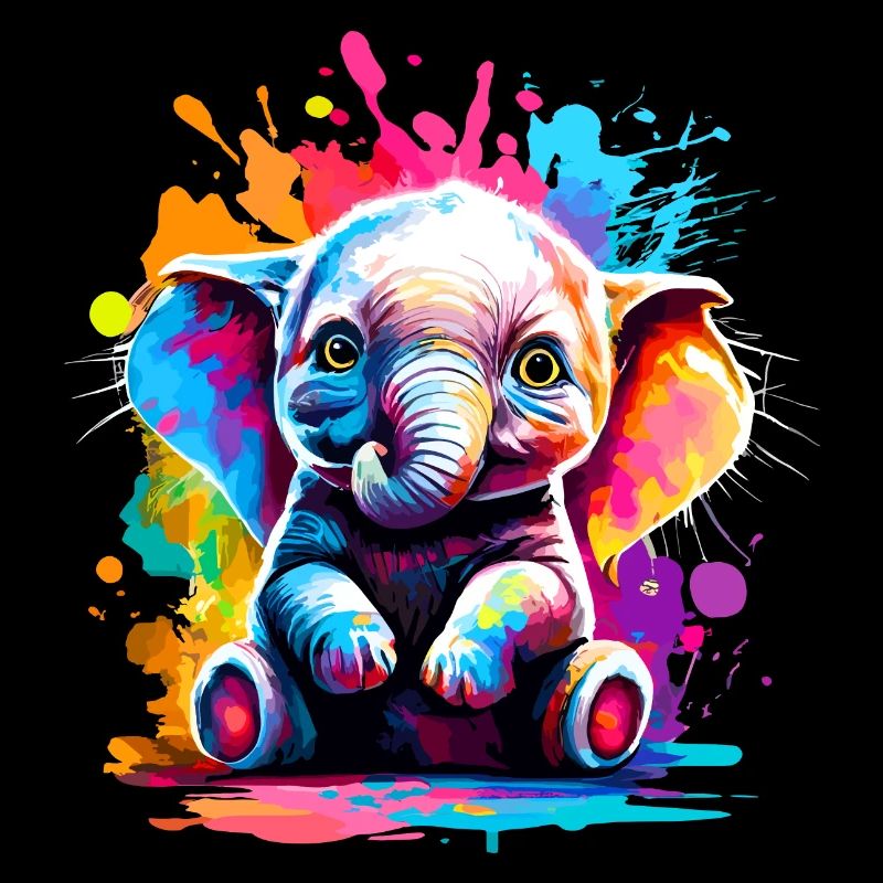 Éléphant Coloré - Bébé Éléphant Coloré