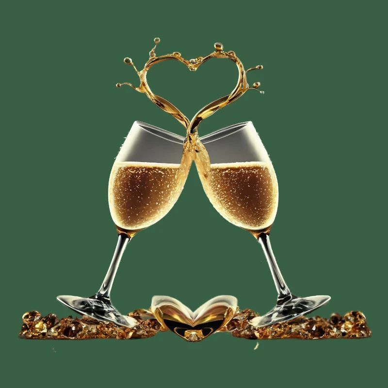 Zwei Gläser bilden ein Herz / Geschenkidee