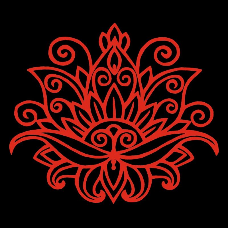 Mandala lotus rouge