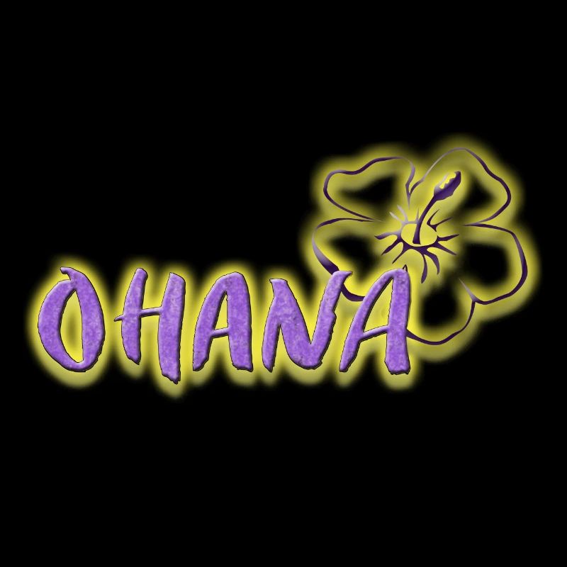 Ohana Fleurs d’hibiscus Logo violet fluo