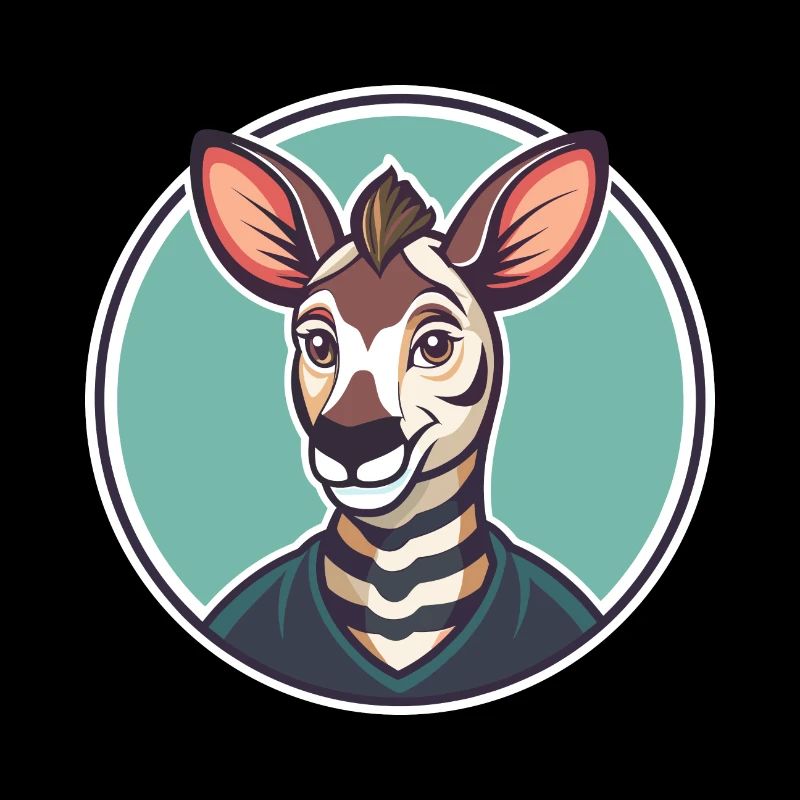 Okapi Kawaii Cartoon Figur Tier Haustier Gesicht