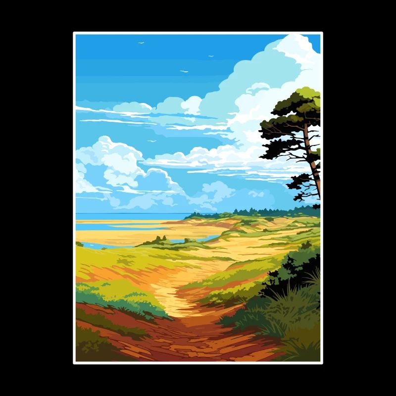 Suffolk Coast Heaths Reiseposter Souvenir WPA