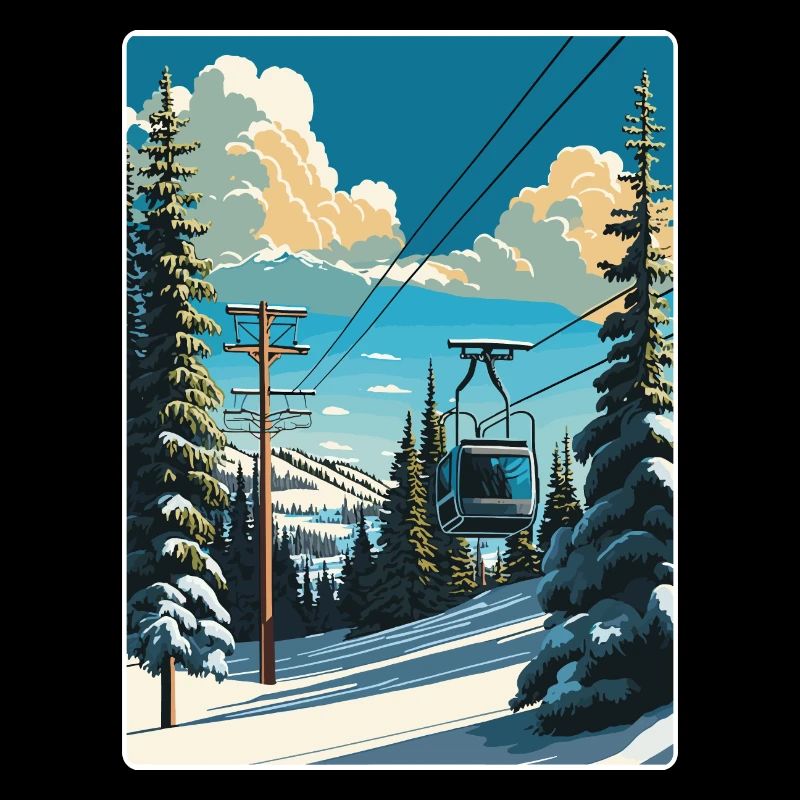 Jackson Hole Ski Reise Poster Souvenir Farbe WPA