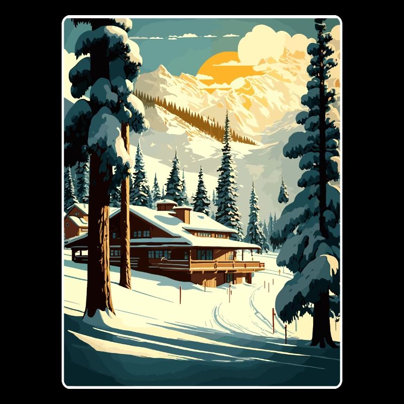 Jackson Hole Ski Reise Poster Souvenir Farbe WPA