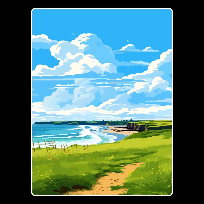 Bude Cornwall England Reiseposter Souvenir WPA