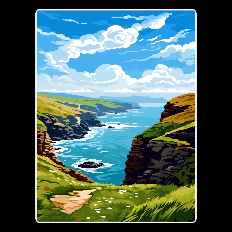 Boscastle Cornouailles Angleterre Affiche de voyage souvenir