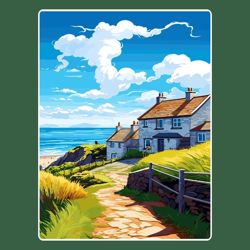 Gorran Haven Angleterre Affiche de voyage Souvenir WPA