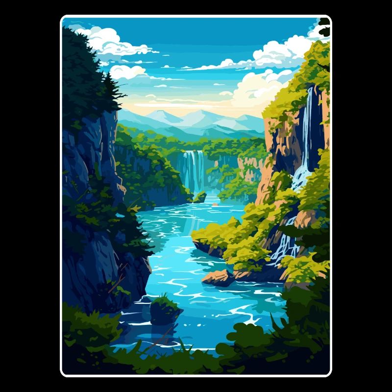 Parc national du lac de Plitvice Croatie Affiche de voyage