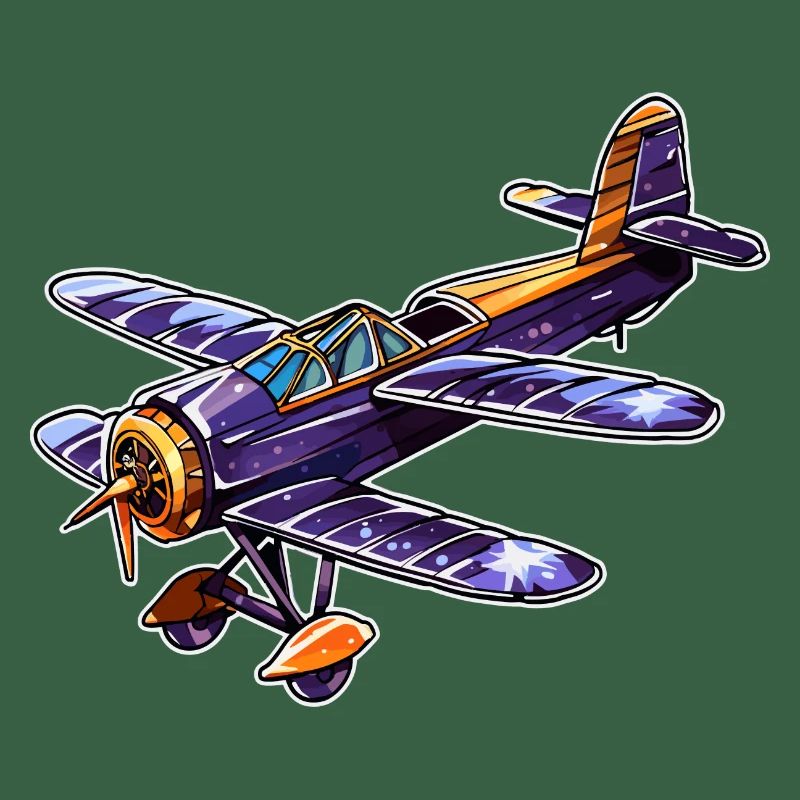 Propellerflugzeug Comic Look