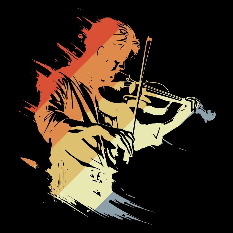 Violinist Retro Look