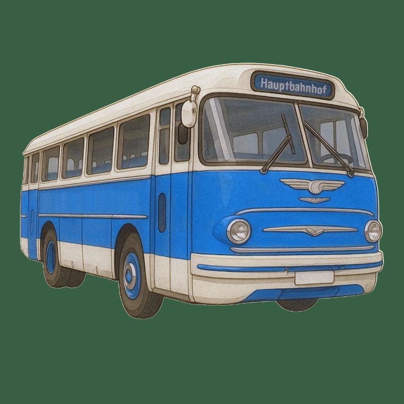 Old blue bus