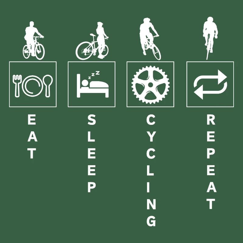 Citation de cyclisme drôle manger dormir répéter