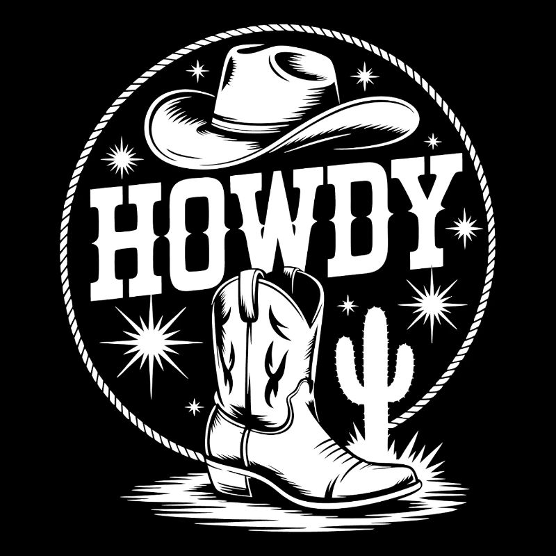 Western Cowboy Silhouette Design