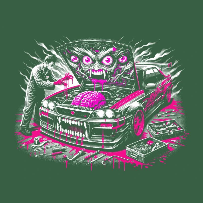 Neon Monster Auto Graffiti Design